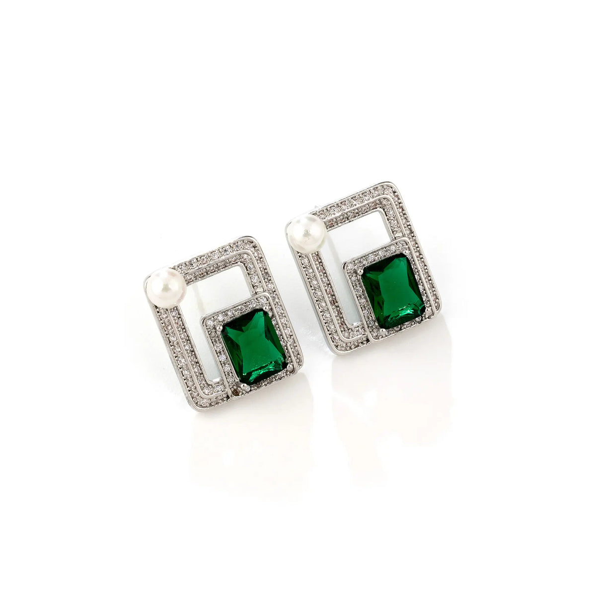 Jewelry Set Women's Square Design Classic Simple Versatile Necklace Earrings Set