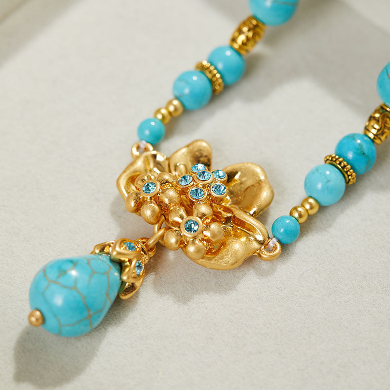 Fashion medieval high-end turquoise necklace