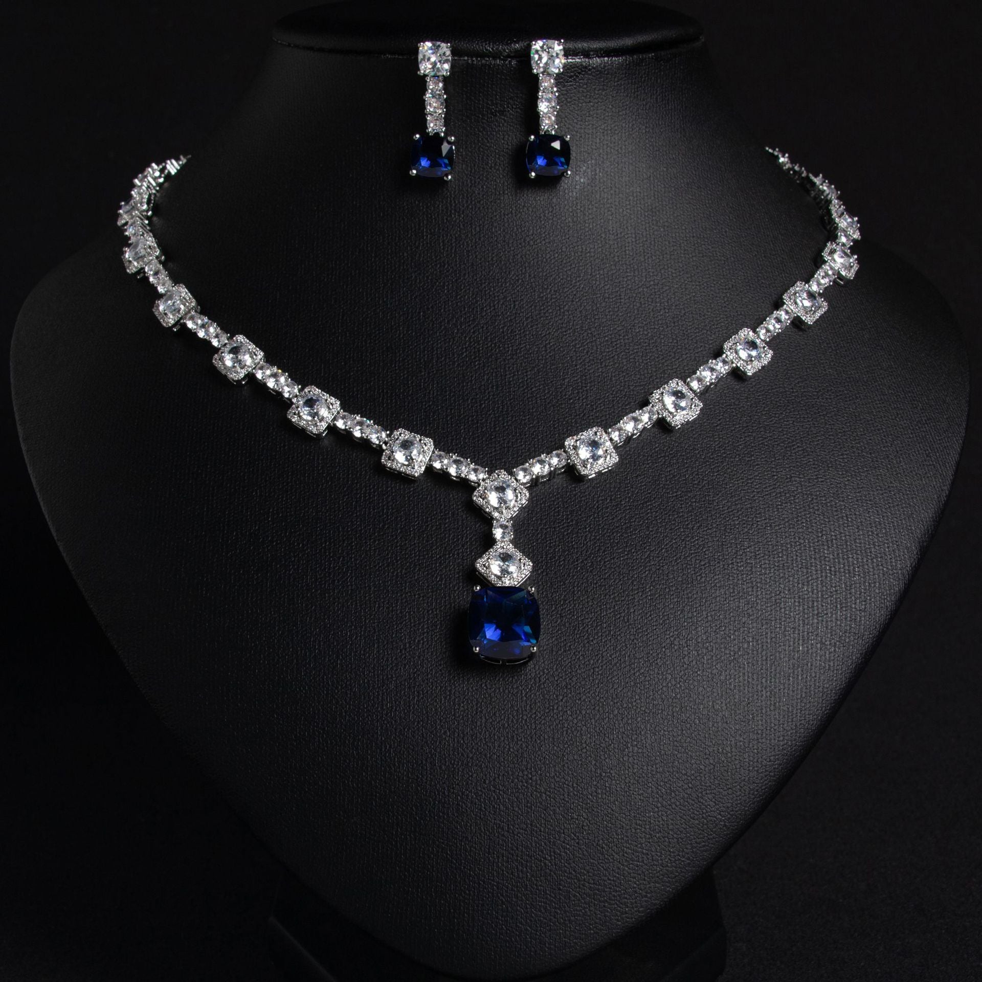 Luxury Golden Yellow Crystal Necklace Set – Sparkling Evening Jewelry for Women
