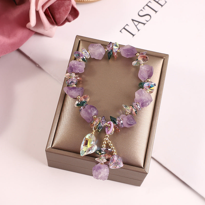 Amethyst irregular gravel bracelet