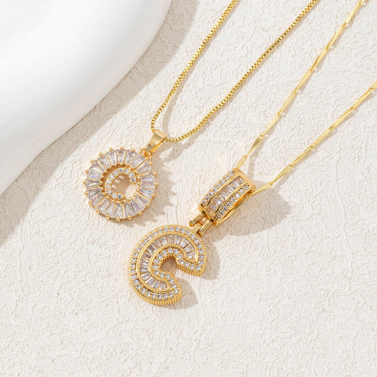 Full Diamond Rock Sugar 26 Letter Necklace