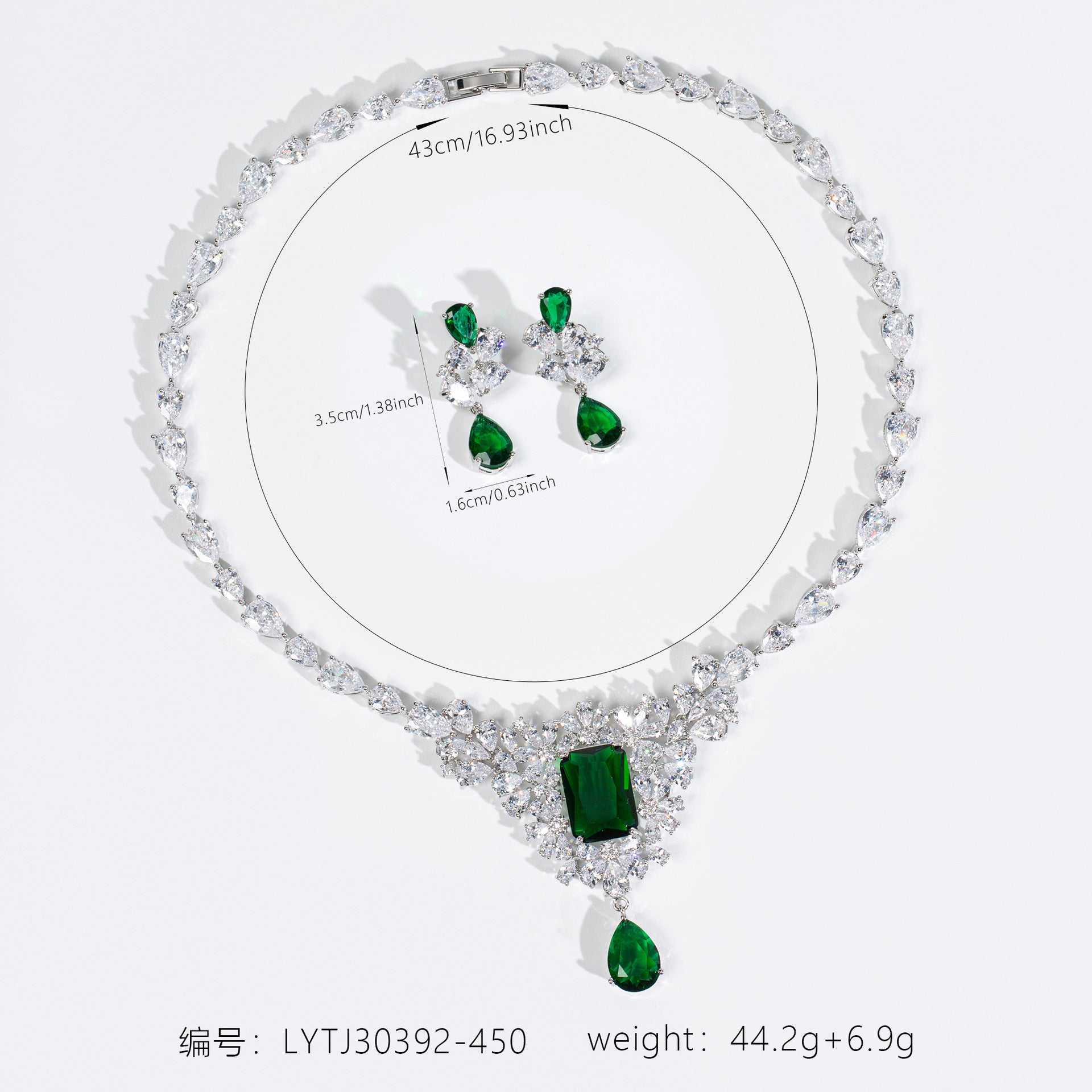 Luxury Royal Blue Gemstone Necklace Set for Women – Multicolor Statement Jewelry with Matching Earrings