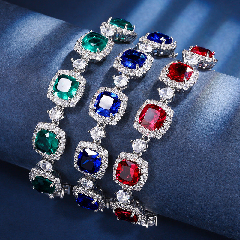 Élégant bracelet en pierres précieuses colorées pour soirées et cadeaux