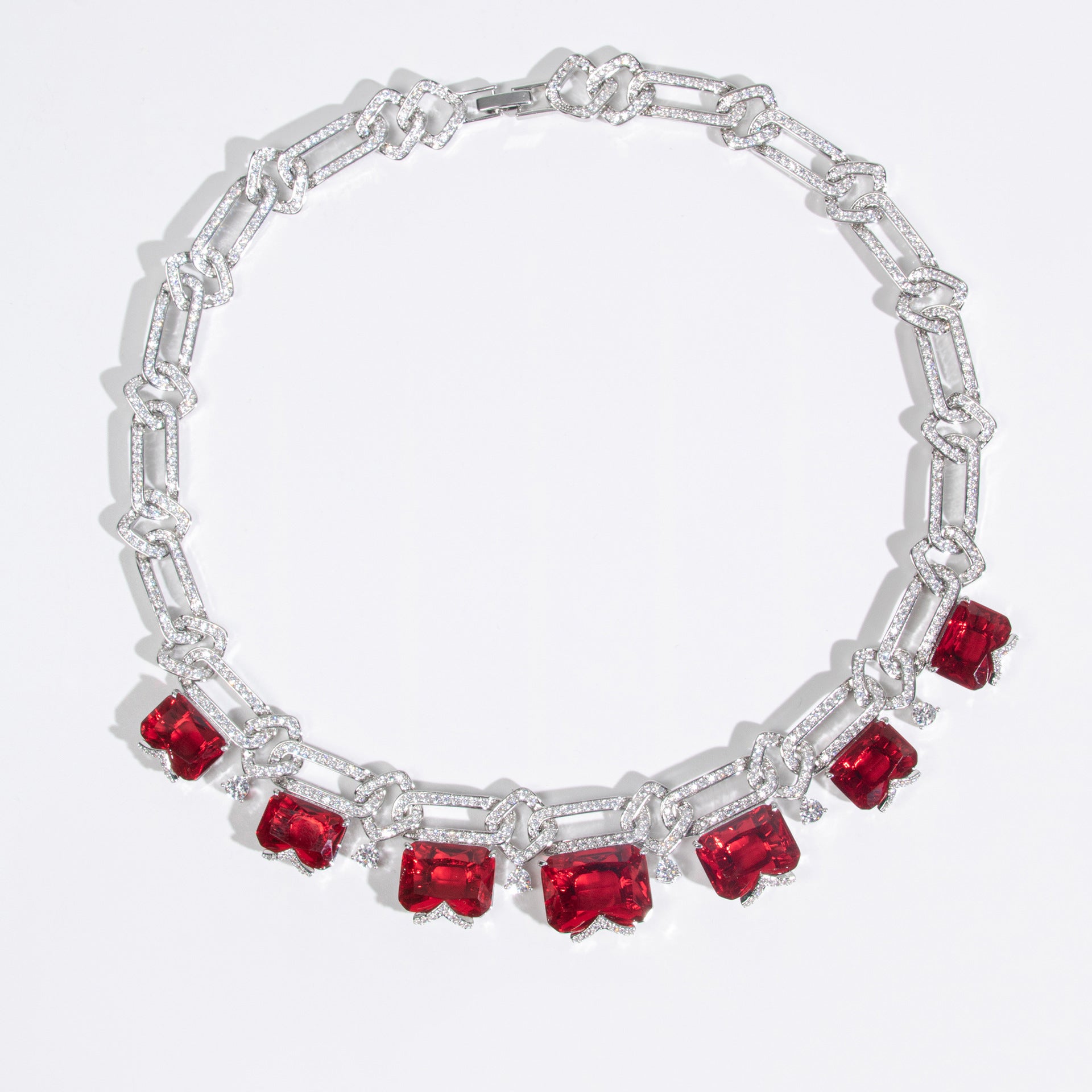 Luxury Multicolor Crystal Statement Necklace and Earrings Jewelry Set