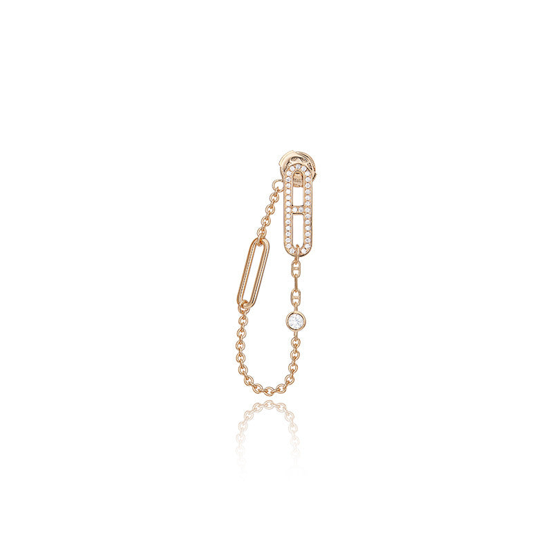 S925 Silver Light Luxury Gold Plated Geometric Ladies Ear Buckle
