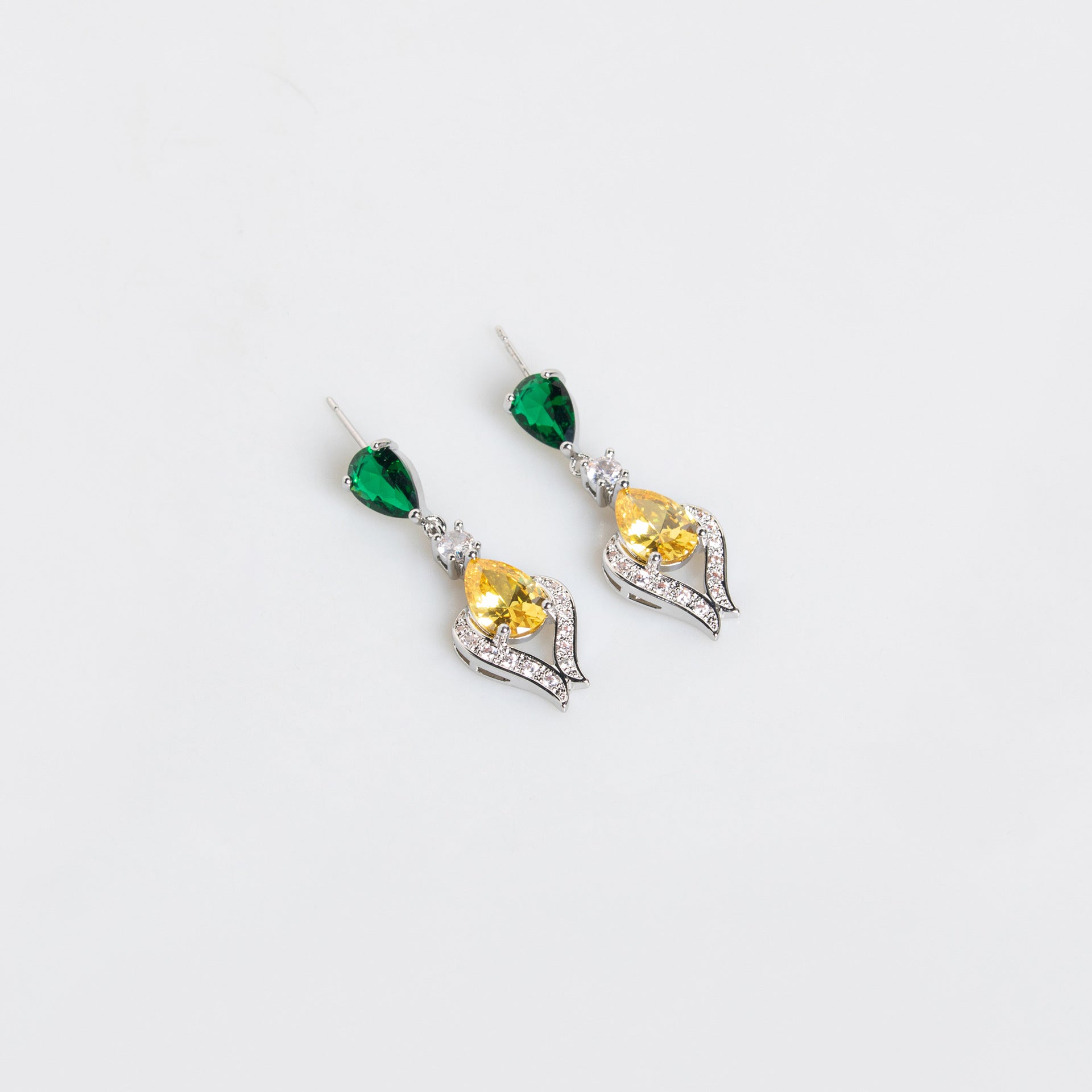 Luxury Multicolor Peacock Crystal Necklace and Earrings Jewelry Set