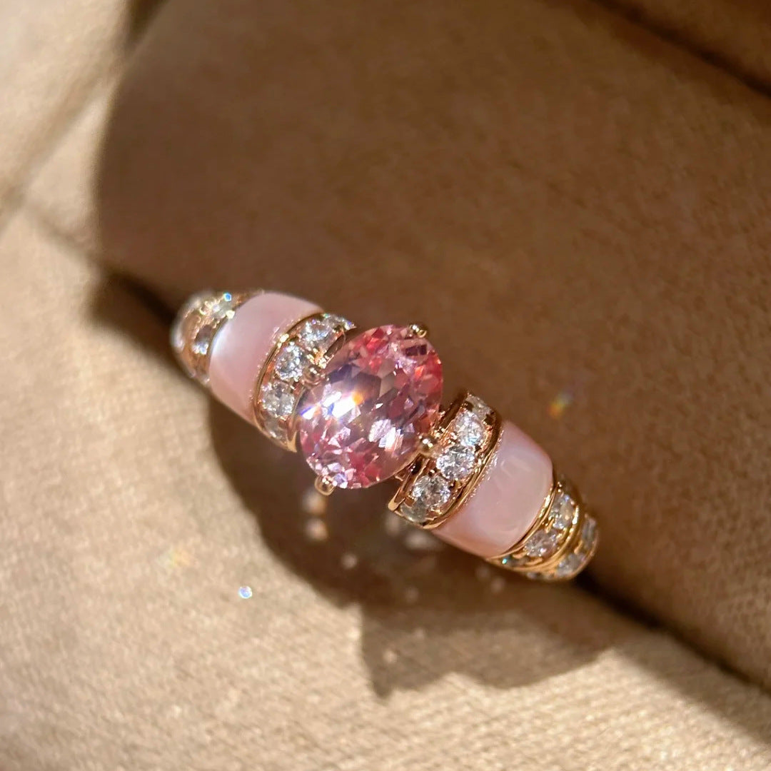 Bague de fritillaire naturelle en poudre de dopamine tendance