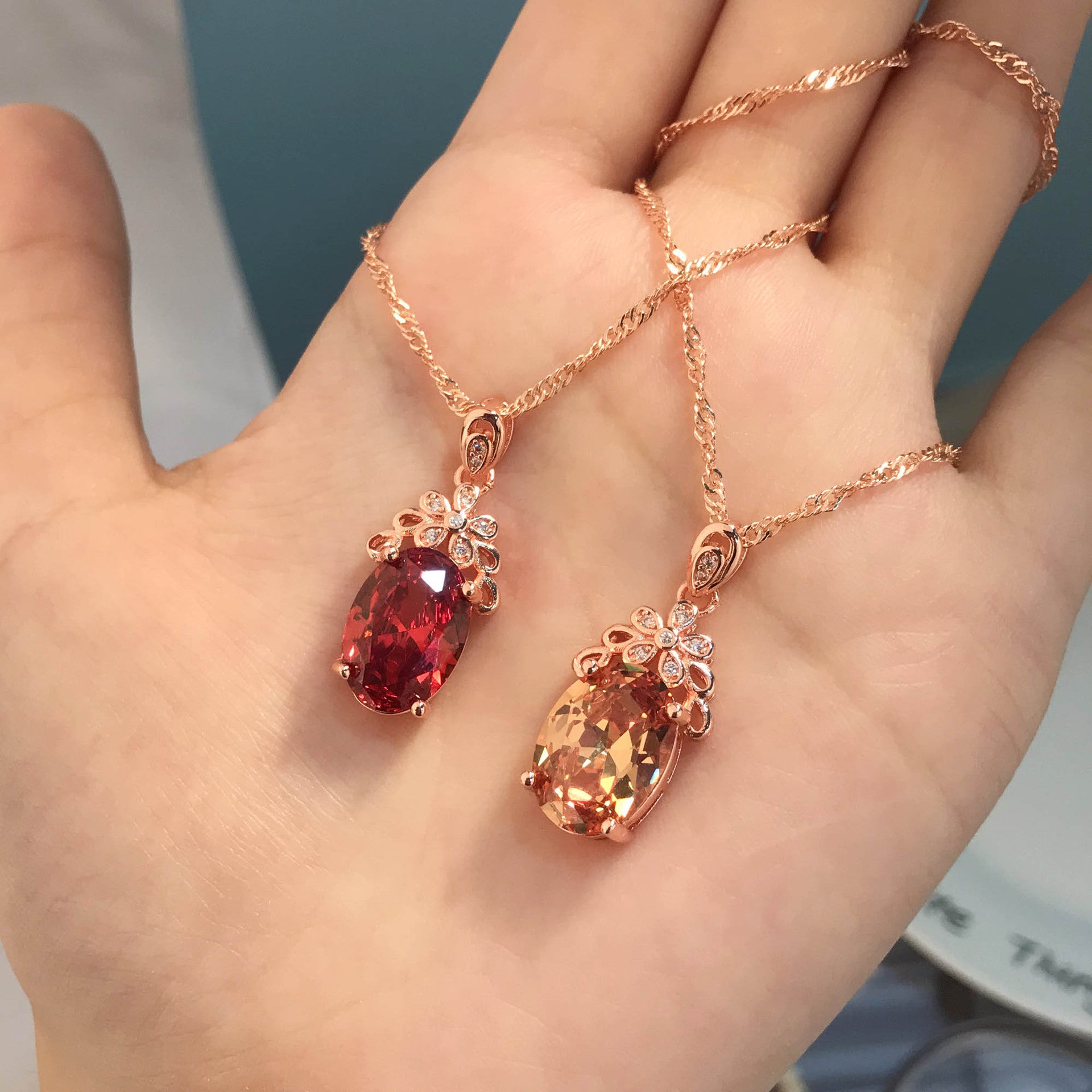 Bright Luxury Ruby Dove Egg Necklace