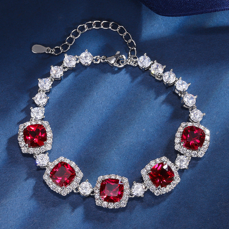 Élégant bracelet en pierres précieuses colorées pour soirées et cadeaux
