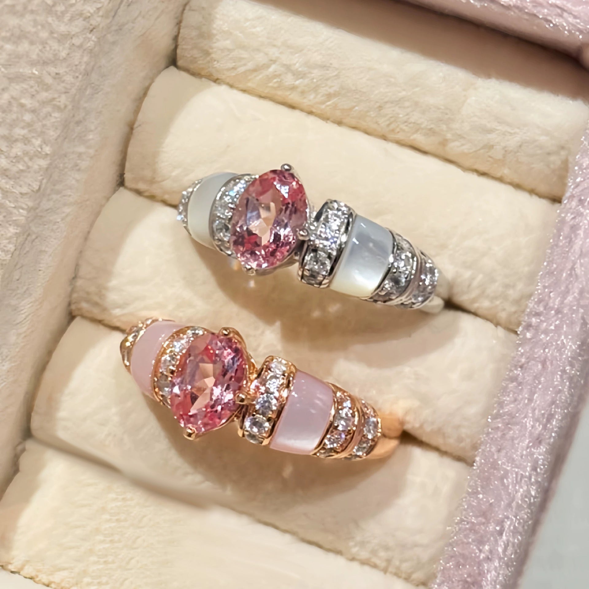 Bague de fritillaire naturelle en poudre de dopamine tendance