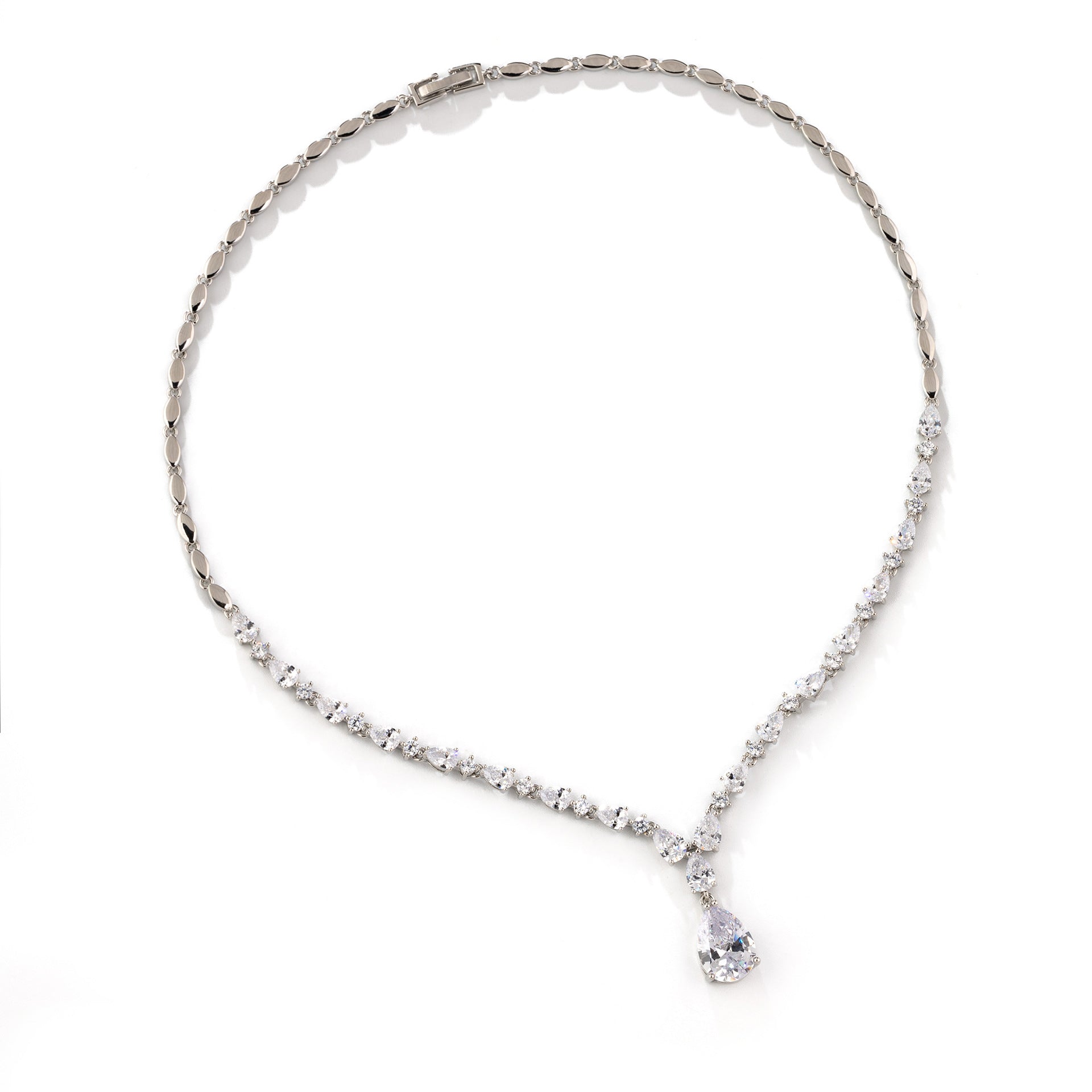 Classic Teardrop Crystal Bridal Necklace Set – Elegant Wedding Jewelry