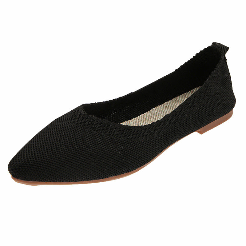 Stylish pointed woven comfortable flat loafers