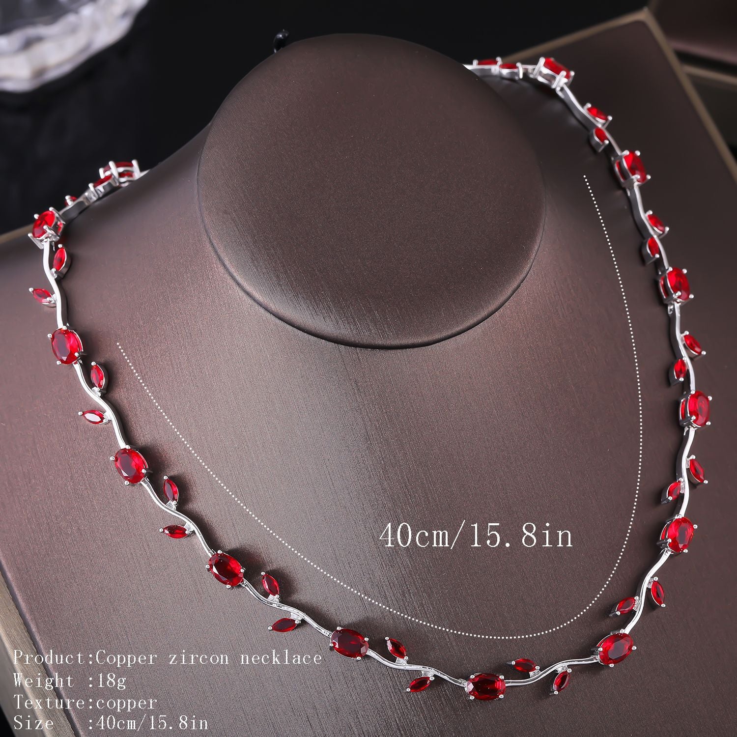 Fashion light luxury copper inlaid zircon necklace