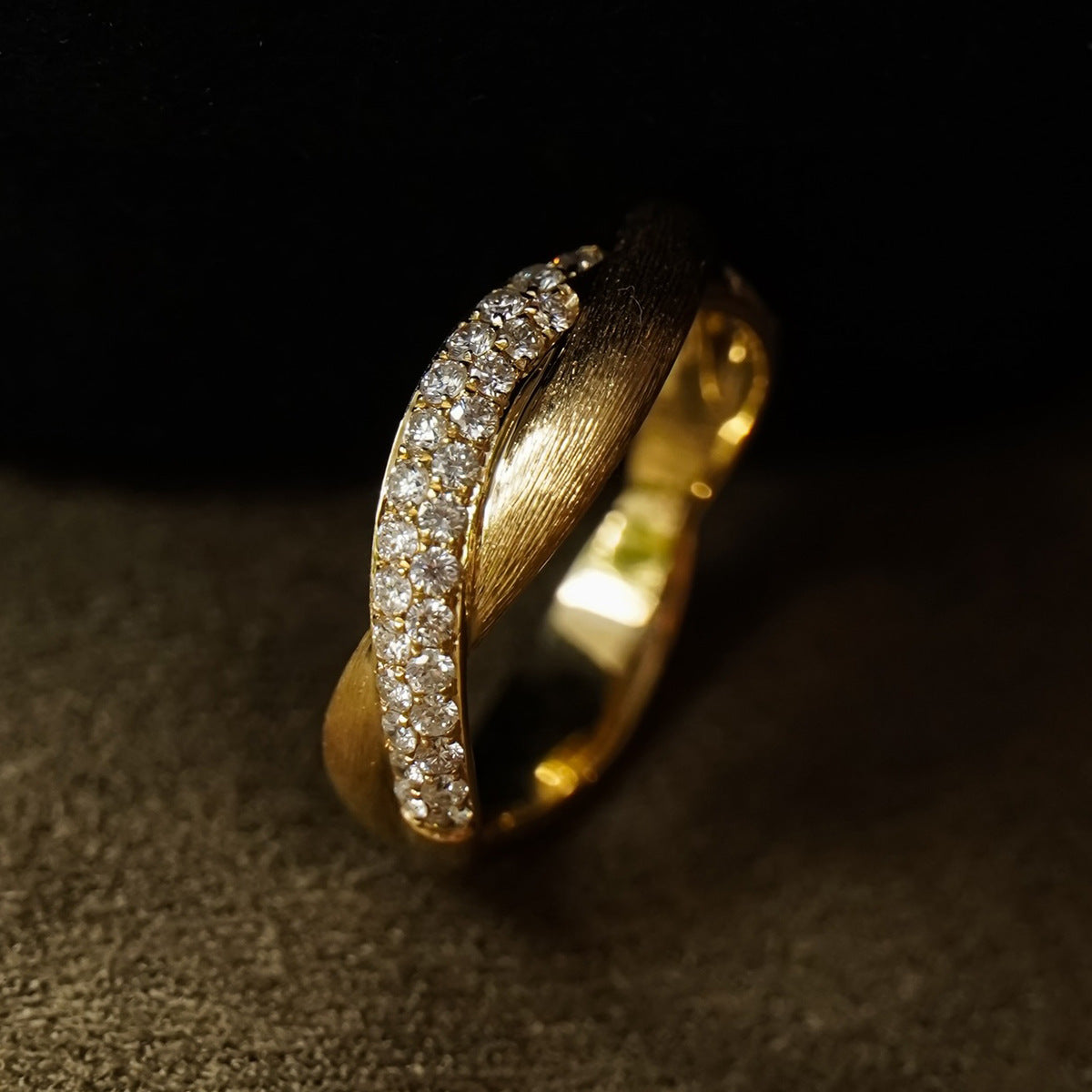S925 Sterling Silver Double Ring Brushed Ring