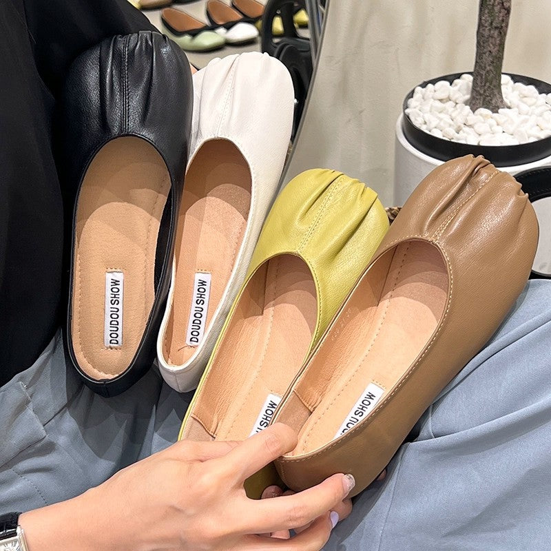 Fashion Soft Sole Versatile Round Head Loafers