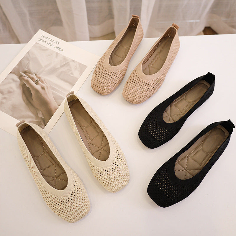 Simple woven soft bottom home casual shoes