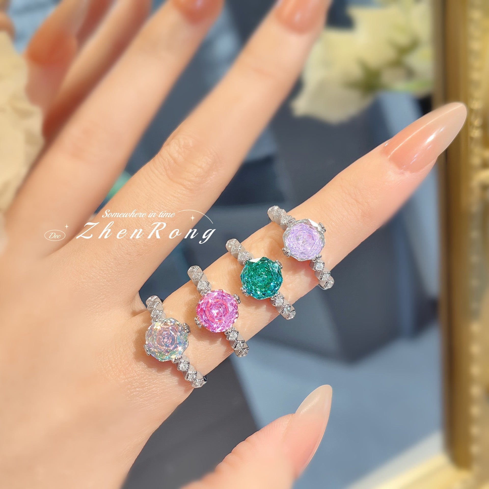 Octagonal Millennium Rose Che Paraiba Color Treasure Series