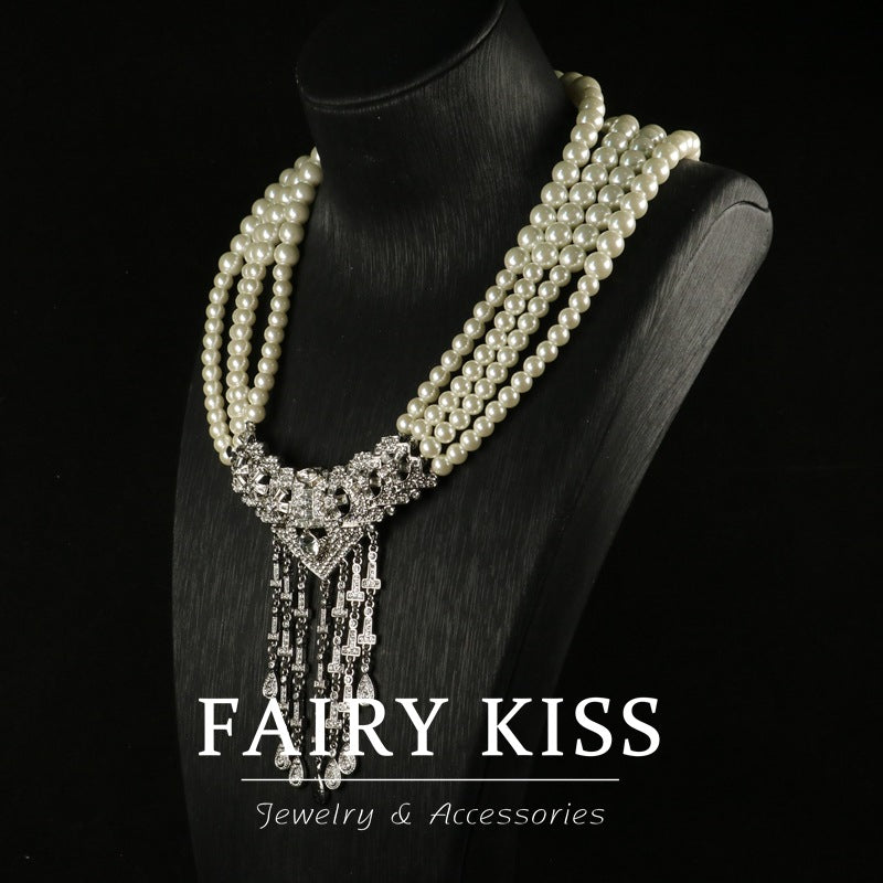 Medieval Heavy Industries Pearl Tassel Necklace Set