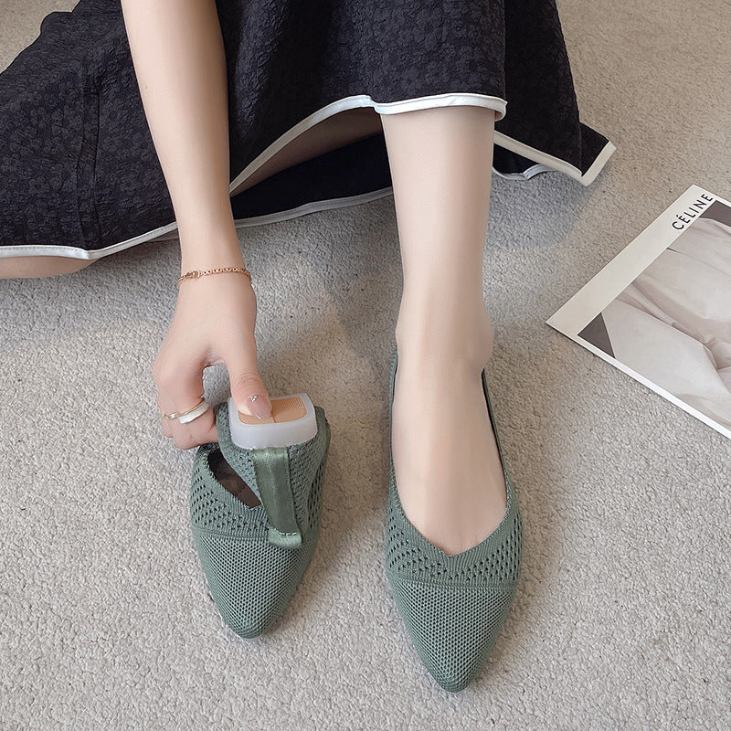 Pointed Flat Bottom Casual Breathable Loafers