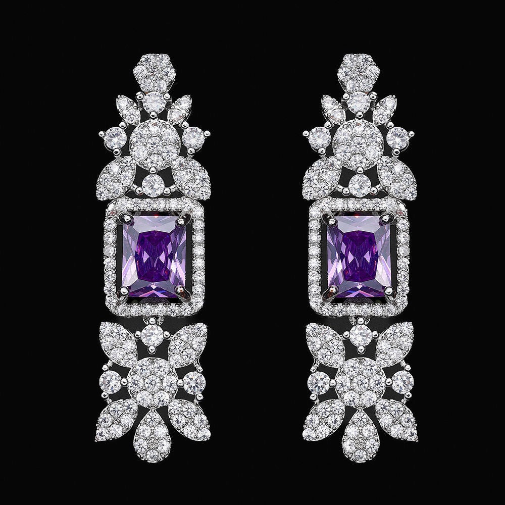Luxury Amethyst Crystal Statement Jewelry Set for Evening Wear