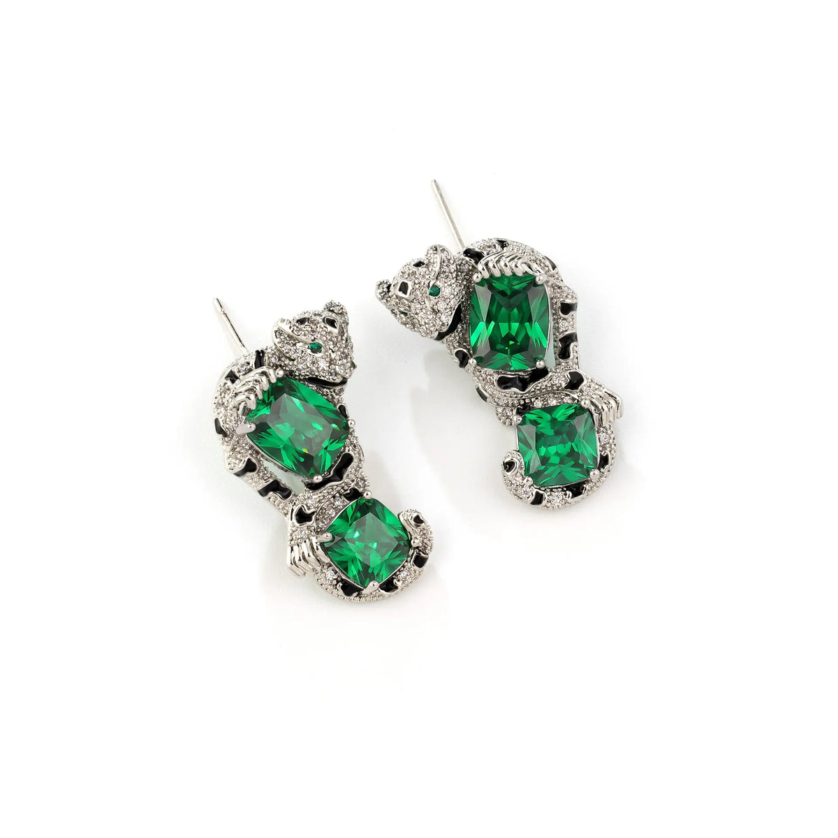 Luxury Emerald Green Leopard Necklace Set for Women – Vintage Statement Jewelry with Matching Earrings