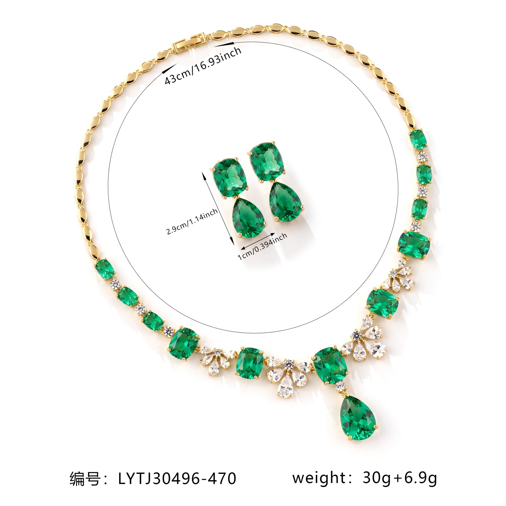 Royal Ruby Red Crystal Necklace Set – Elegant Drop Earrings Jewelry