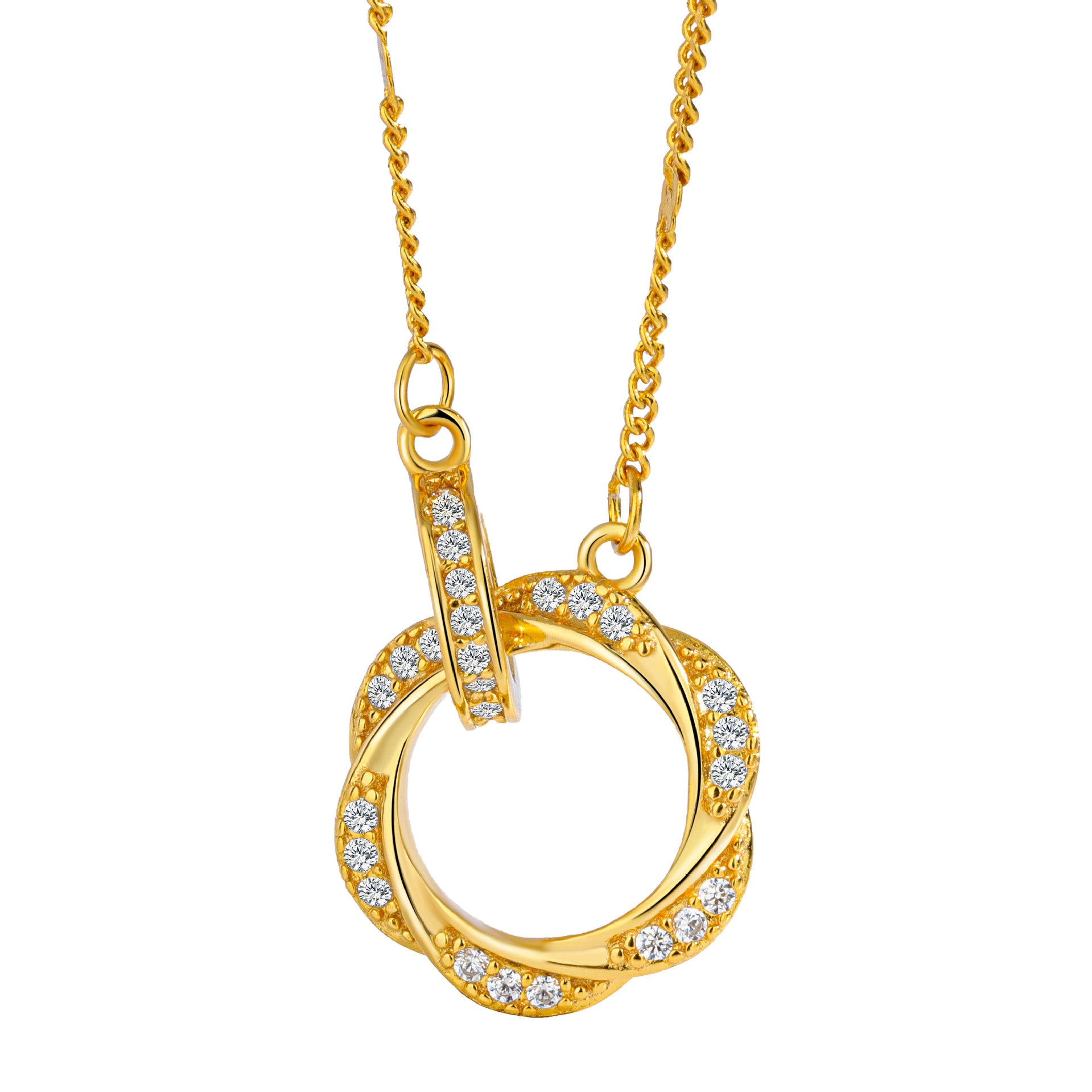 925 Sterling Silver Mobius Ring Double Ring Brick Necklace