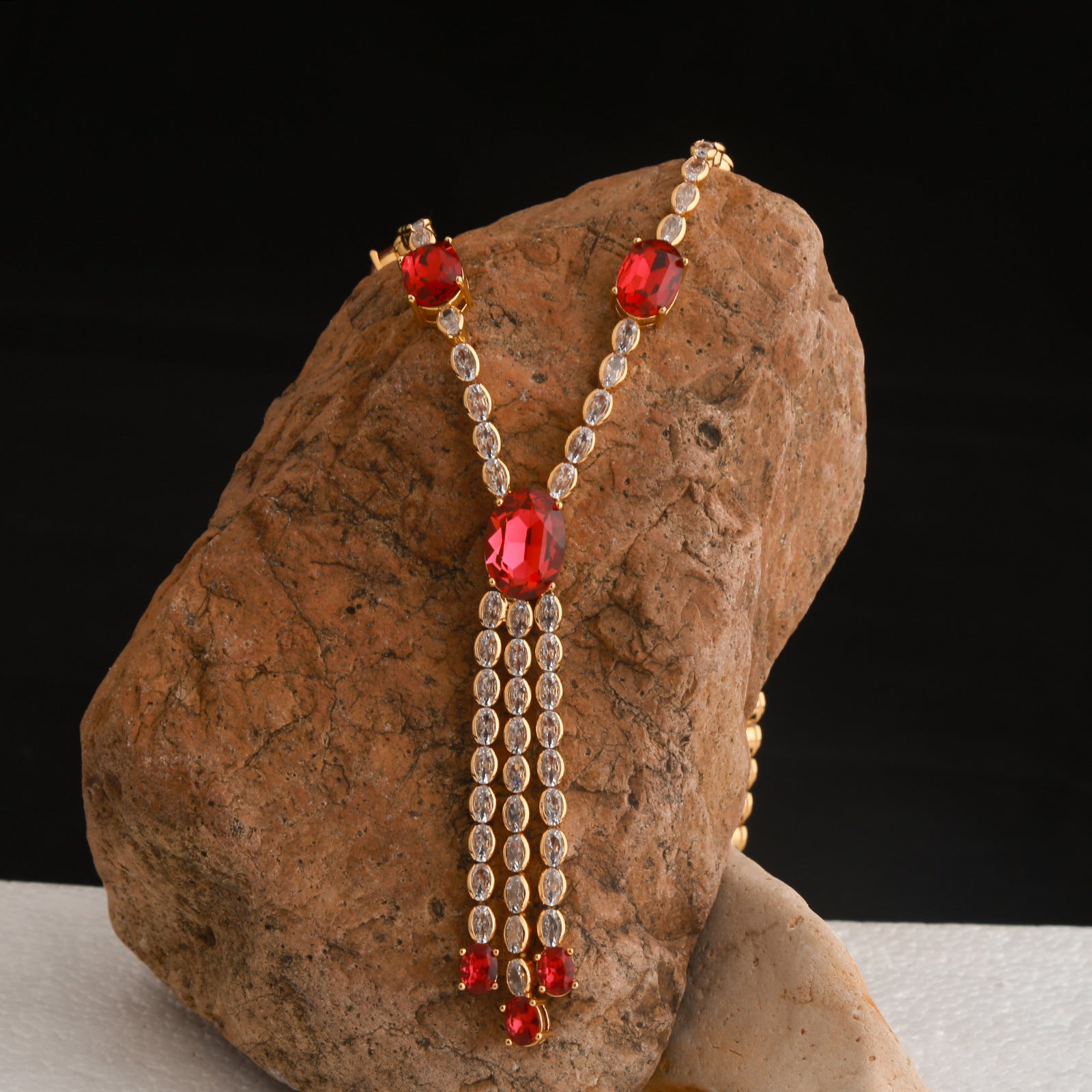 Vintage niche ruby necklace jewelry set