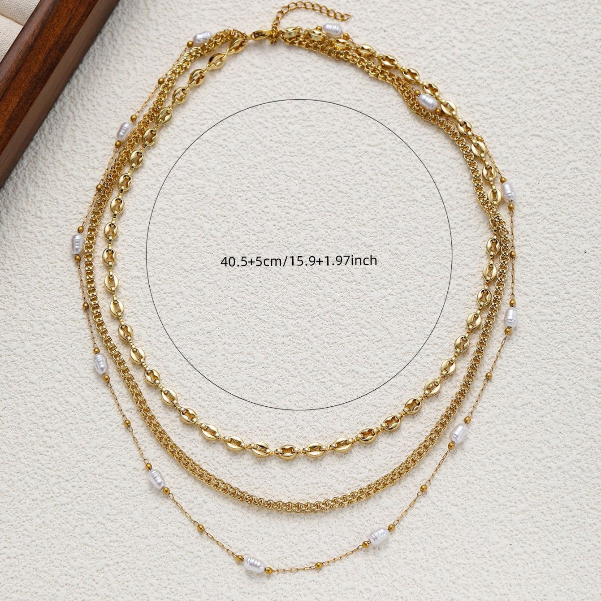Bohemian metal shell stacked necklace