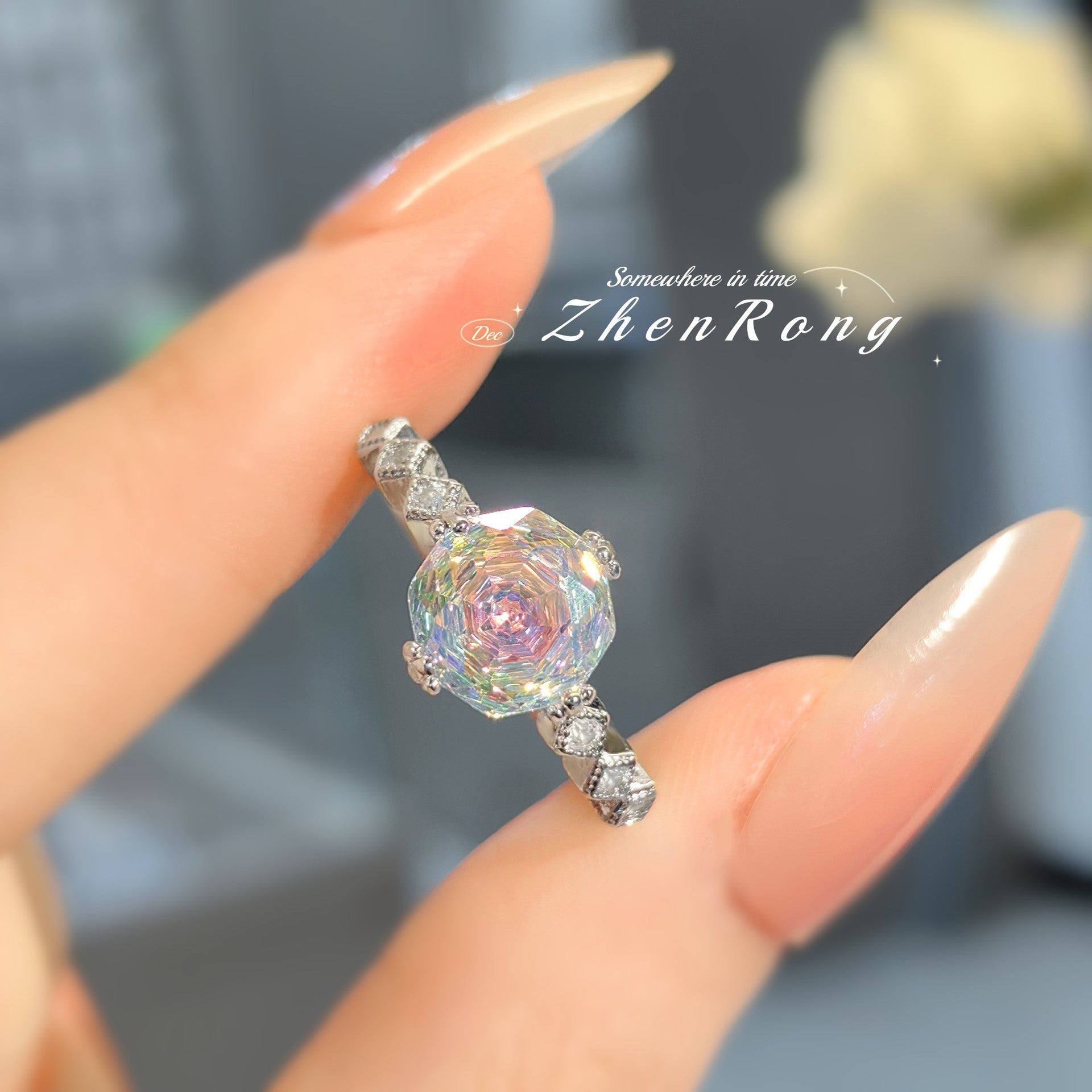 Octagonal Millennium Rose Che Paraiba Color Treasure Series