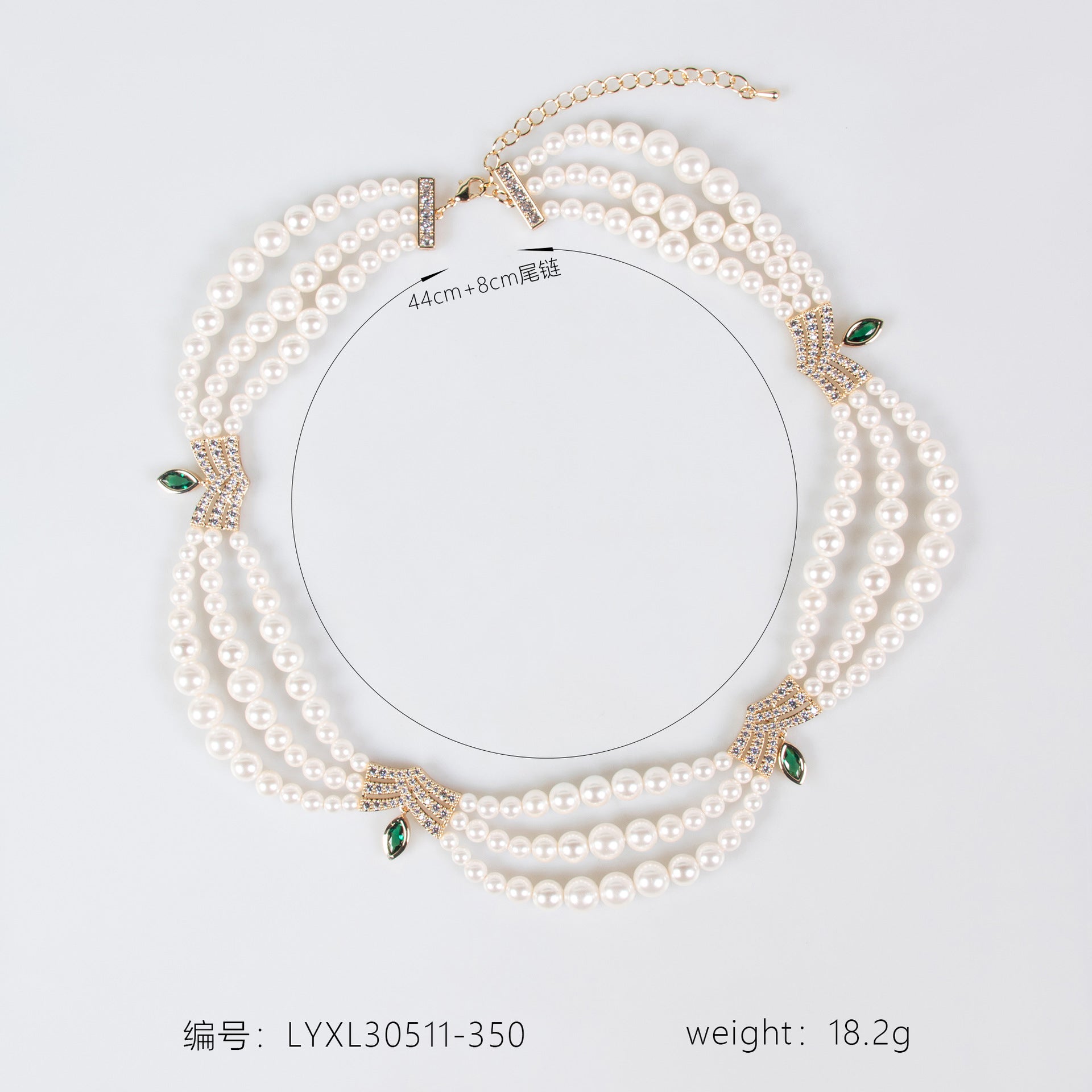 Luxury White Pearl Necklace – Multi Layer Crystal Jewelry for Women