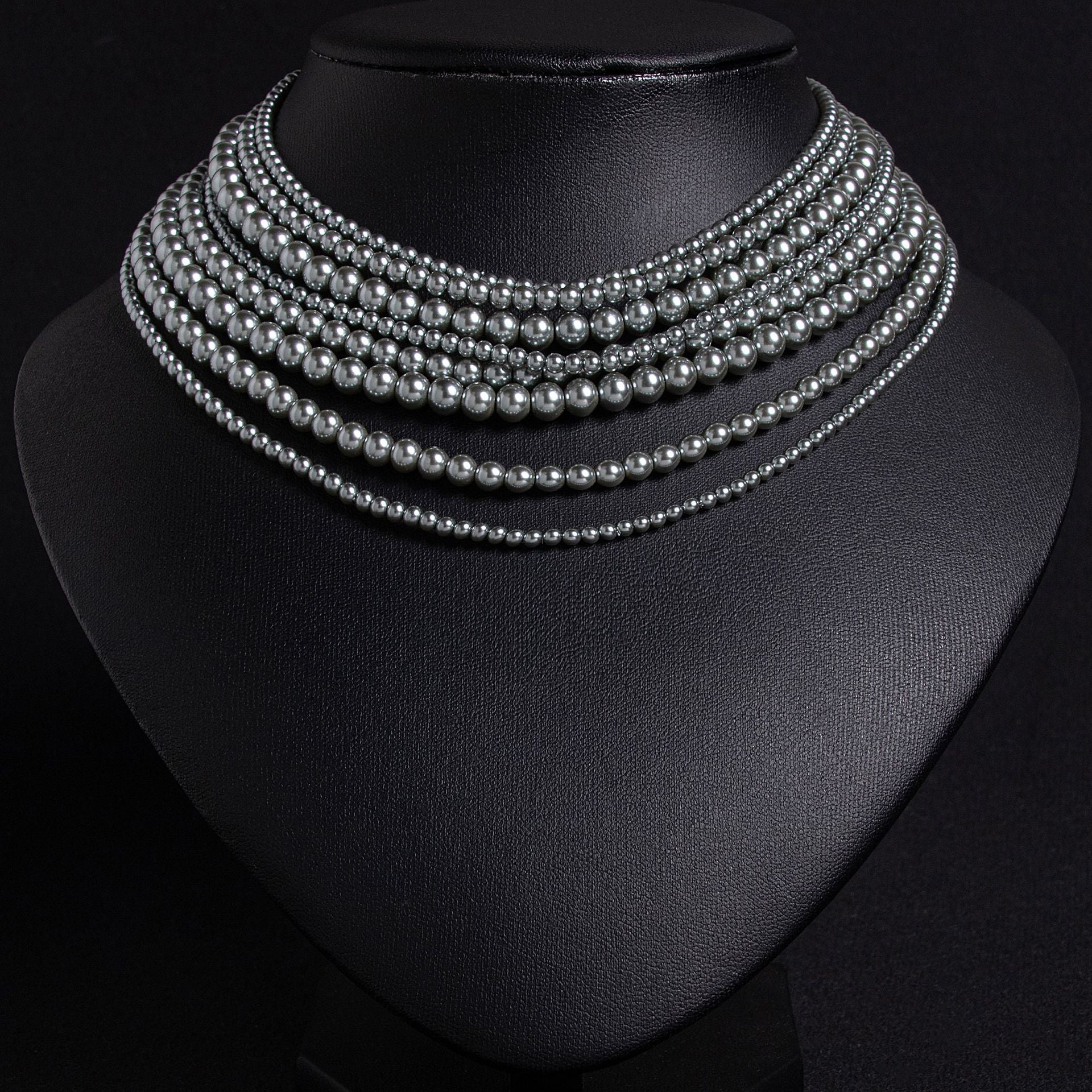 Luxury Layered Pearl Statement Necklace for Women