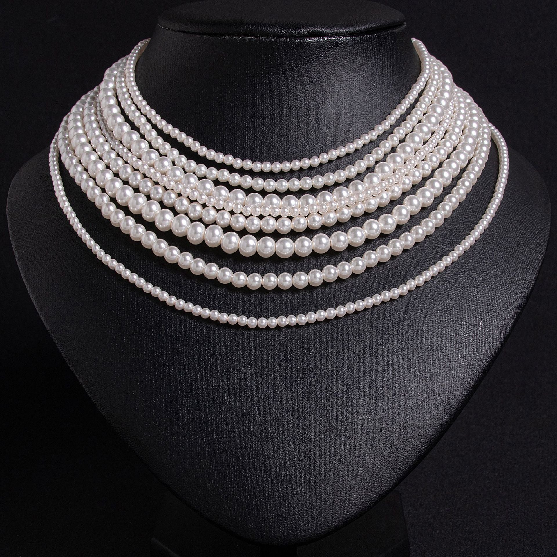 Luxury Layered Pearl Statement Necklace for Women