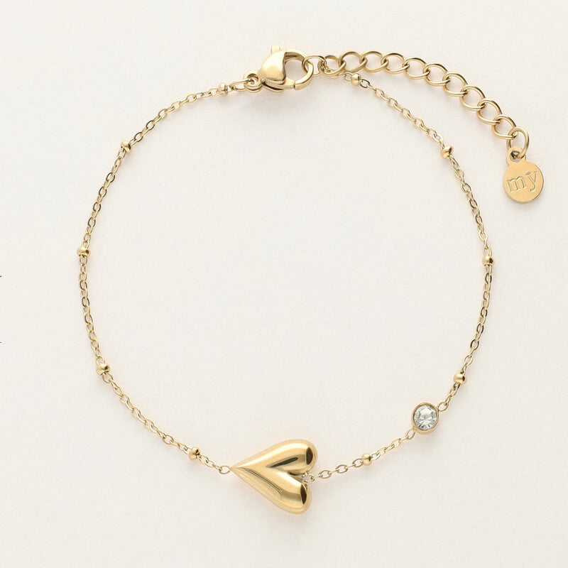 Light luxury zircon gold-plated bracelet.