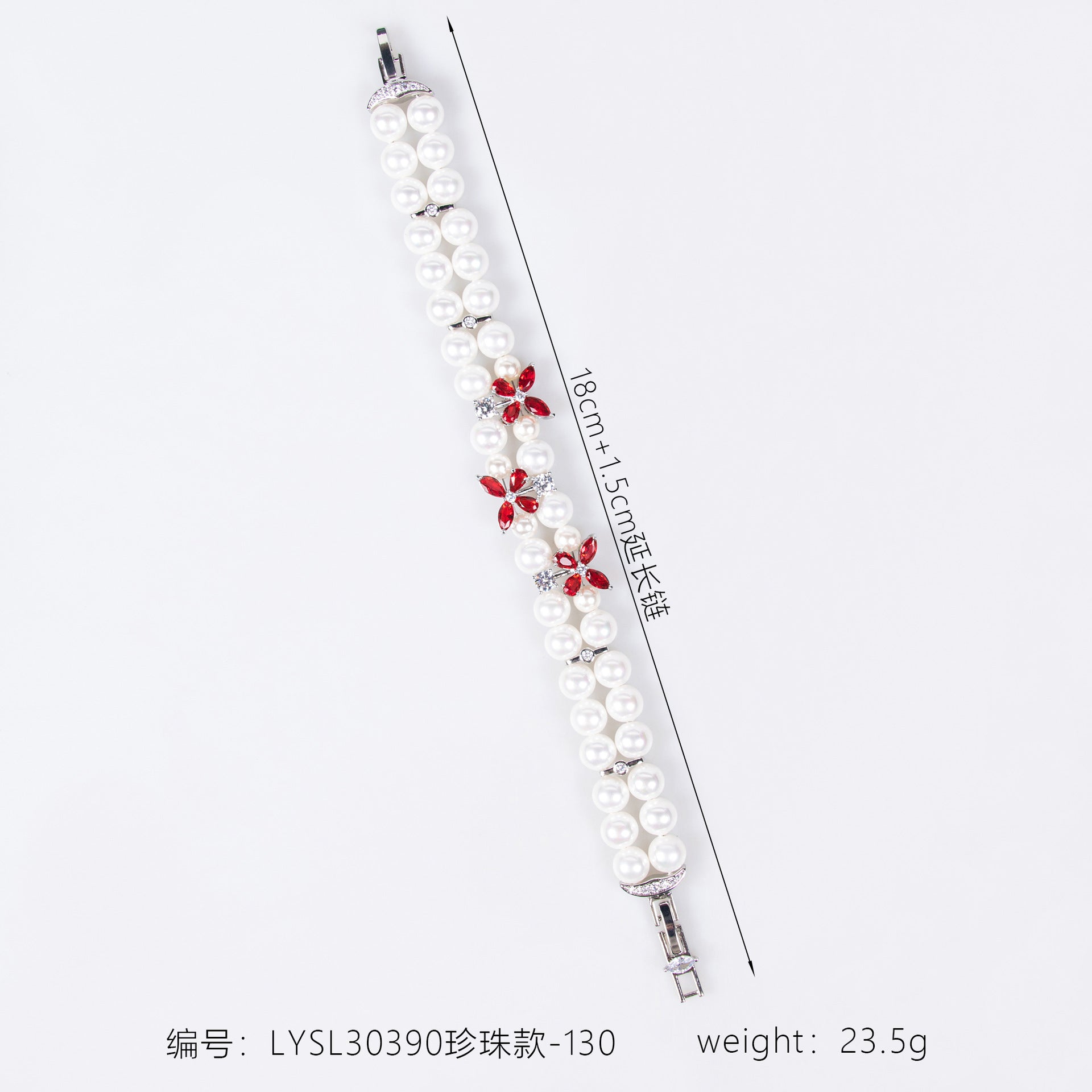 Luxury Pearl Butterfly Bracelet with Crystal Flower Accents – Elegant Statement Jewelry for Women