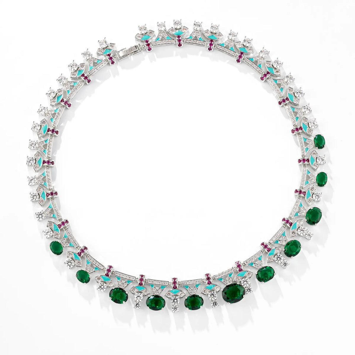 Fashioneasiest for matchheavy industry colorful treasure necklaceaccessible luxuryniche style clavicle chain dinner suit