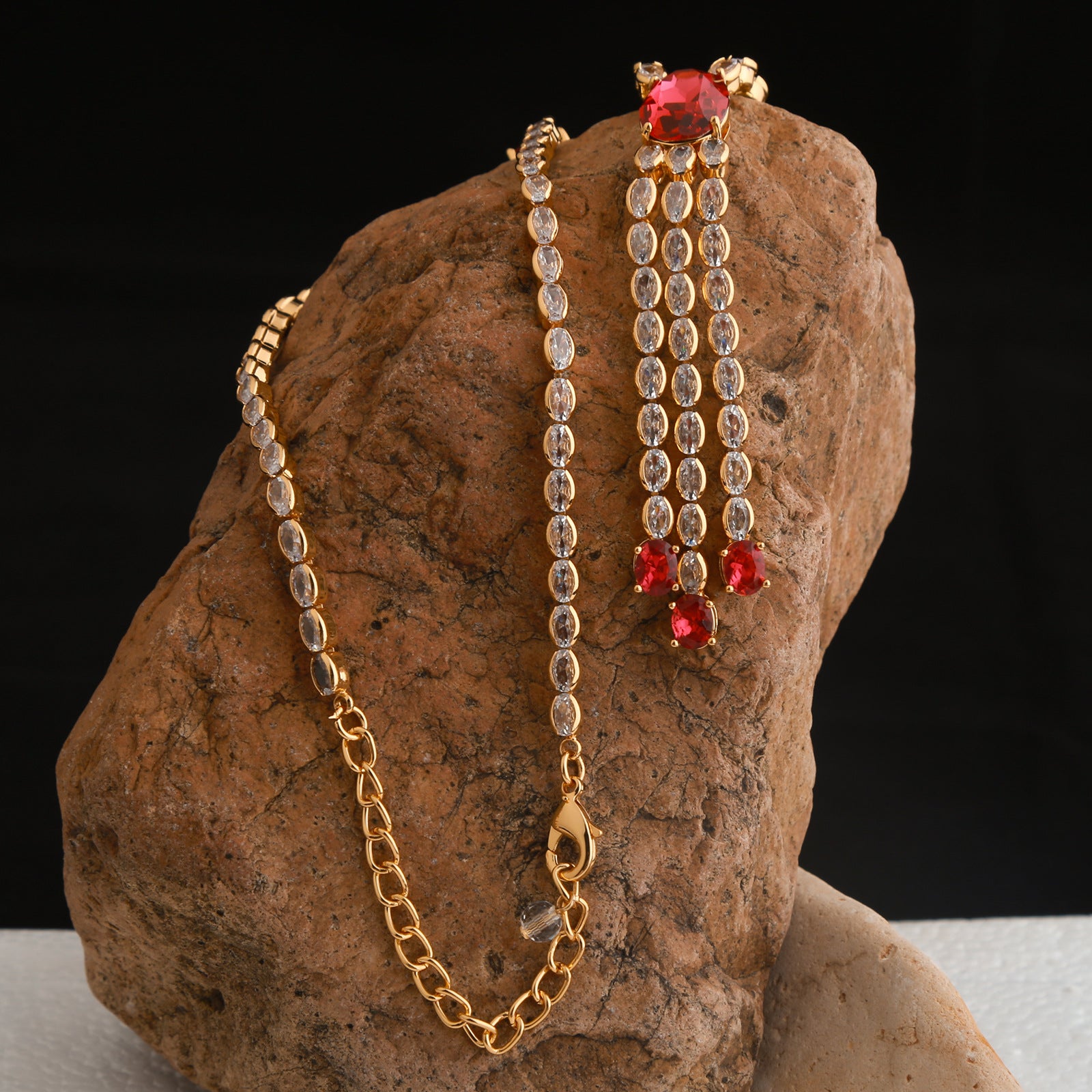 Vintage niche ruby necklace jewelry set