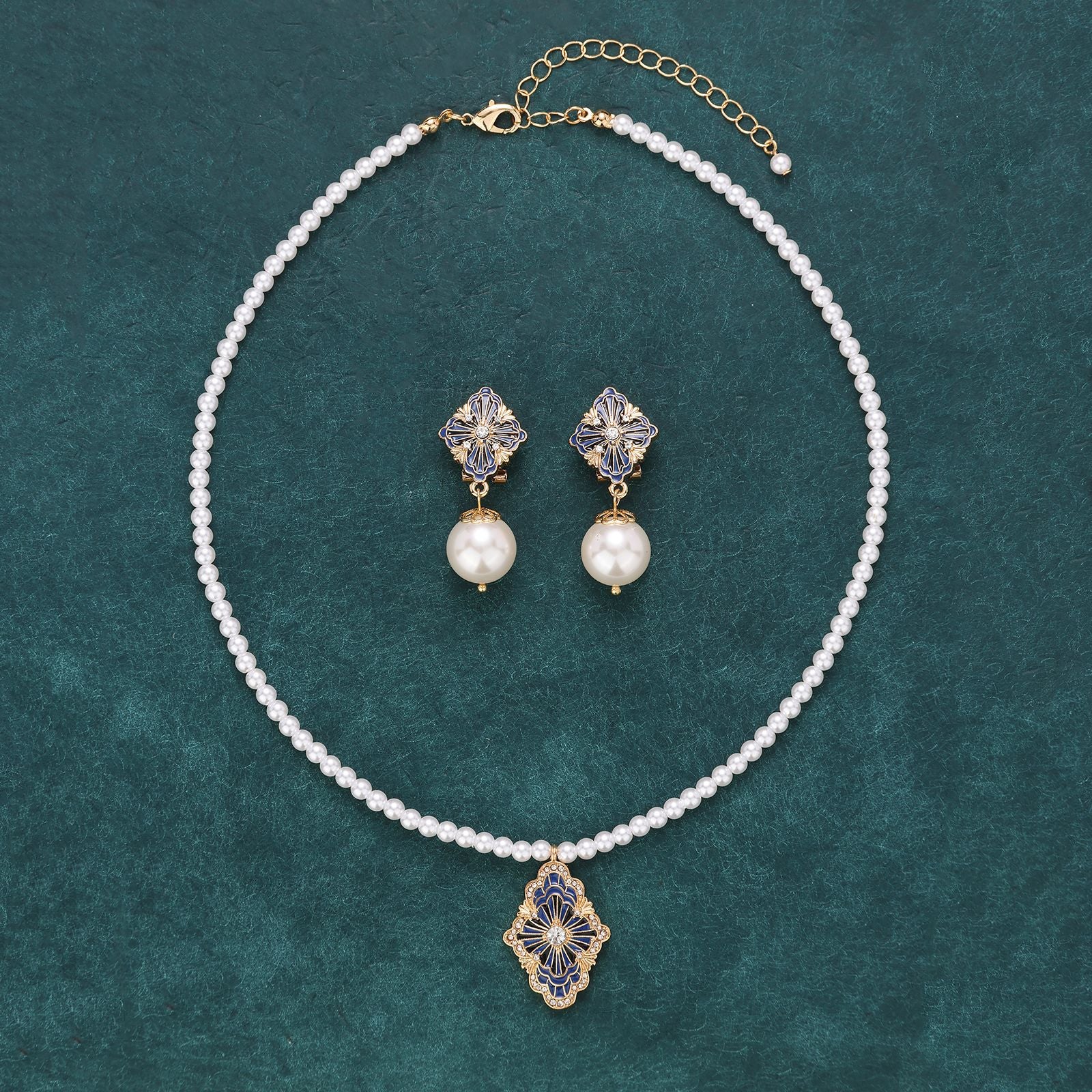 New Pearl Versatile Necklace Stud Earrings