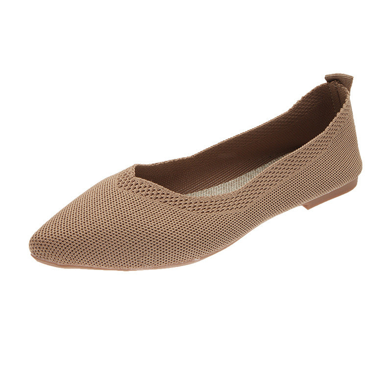 Stylish pointed woven comfortable flat loafers