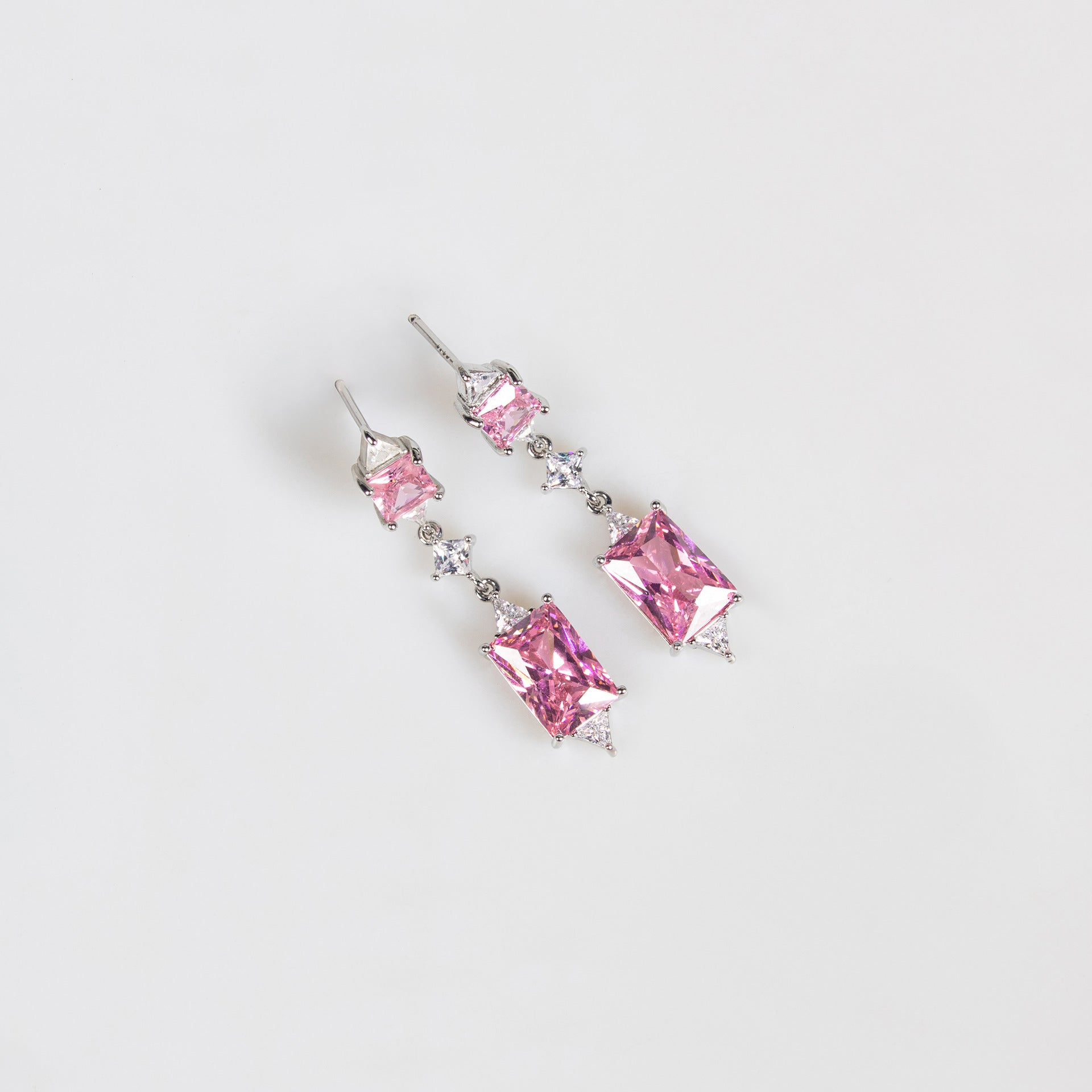 Luxury Pink Crystal Necklace Earrings Set – Elegant Statement Jewelry for Women