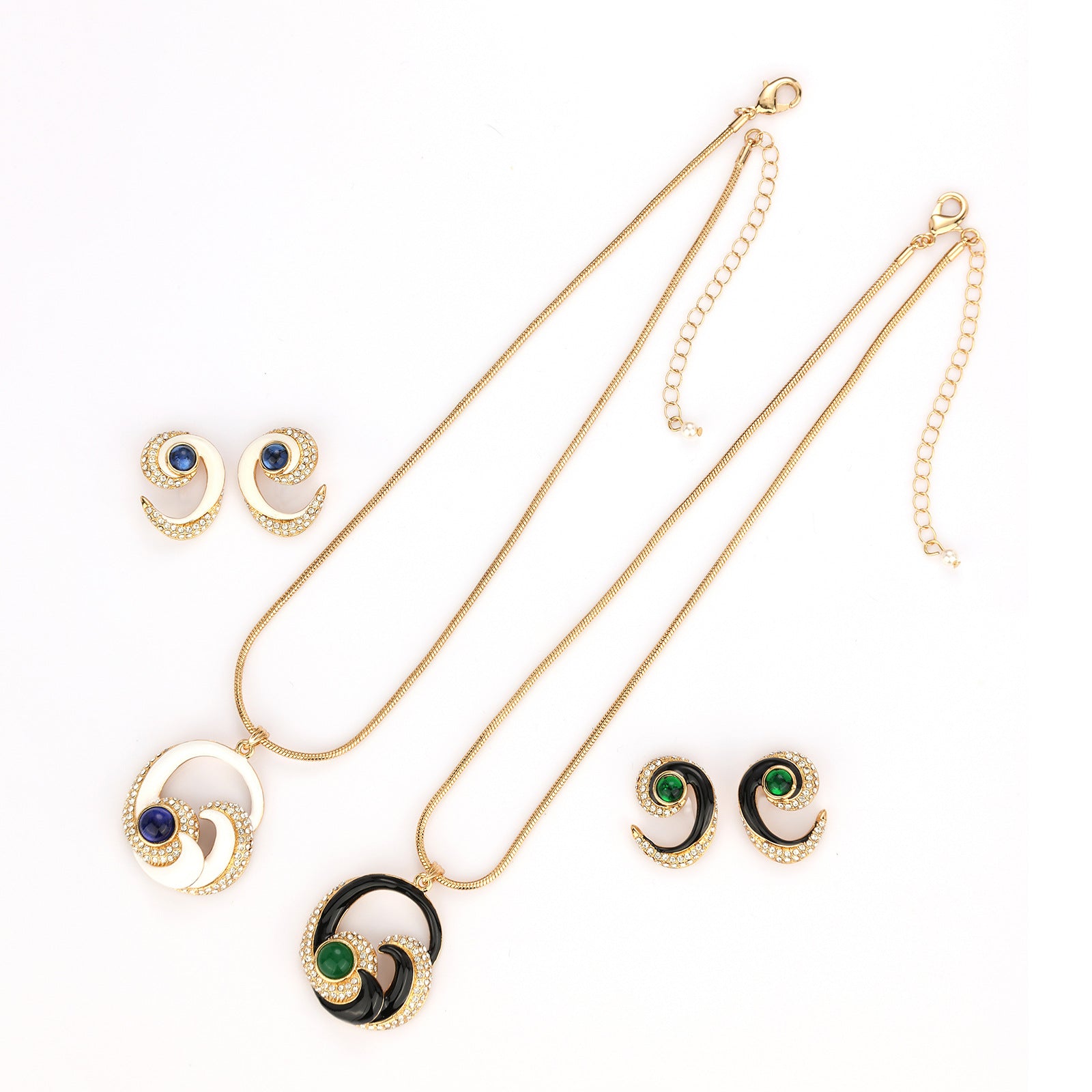 Niche light luxury gemstone nut necklace stud earrings set