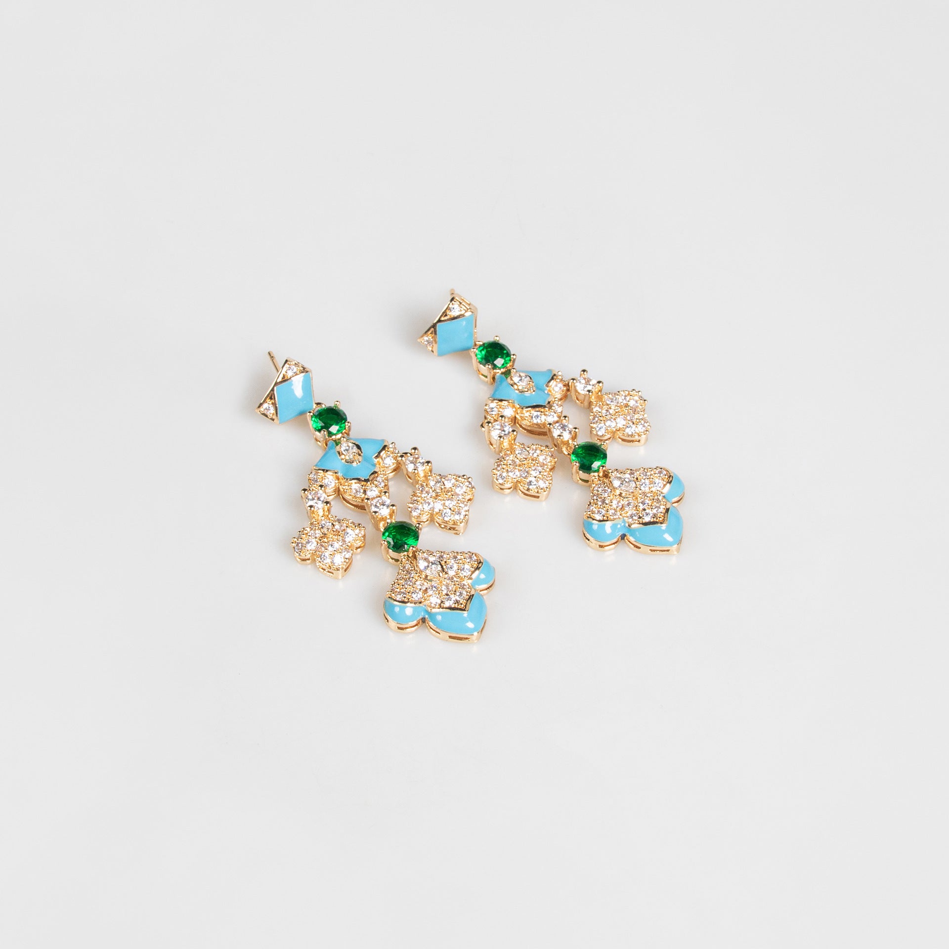 Elegant Gold Multicolor Rhinestone Statement Jewelry Set for Evening Wear