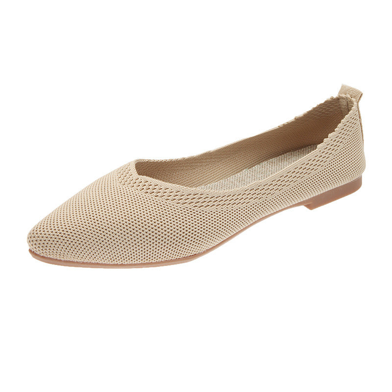 Stylish pointed woven comfortable flat loafers