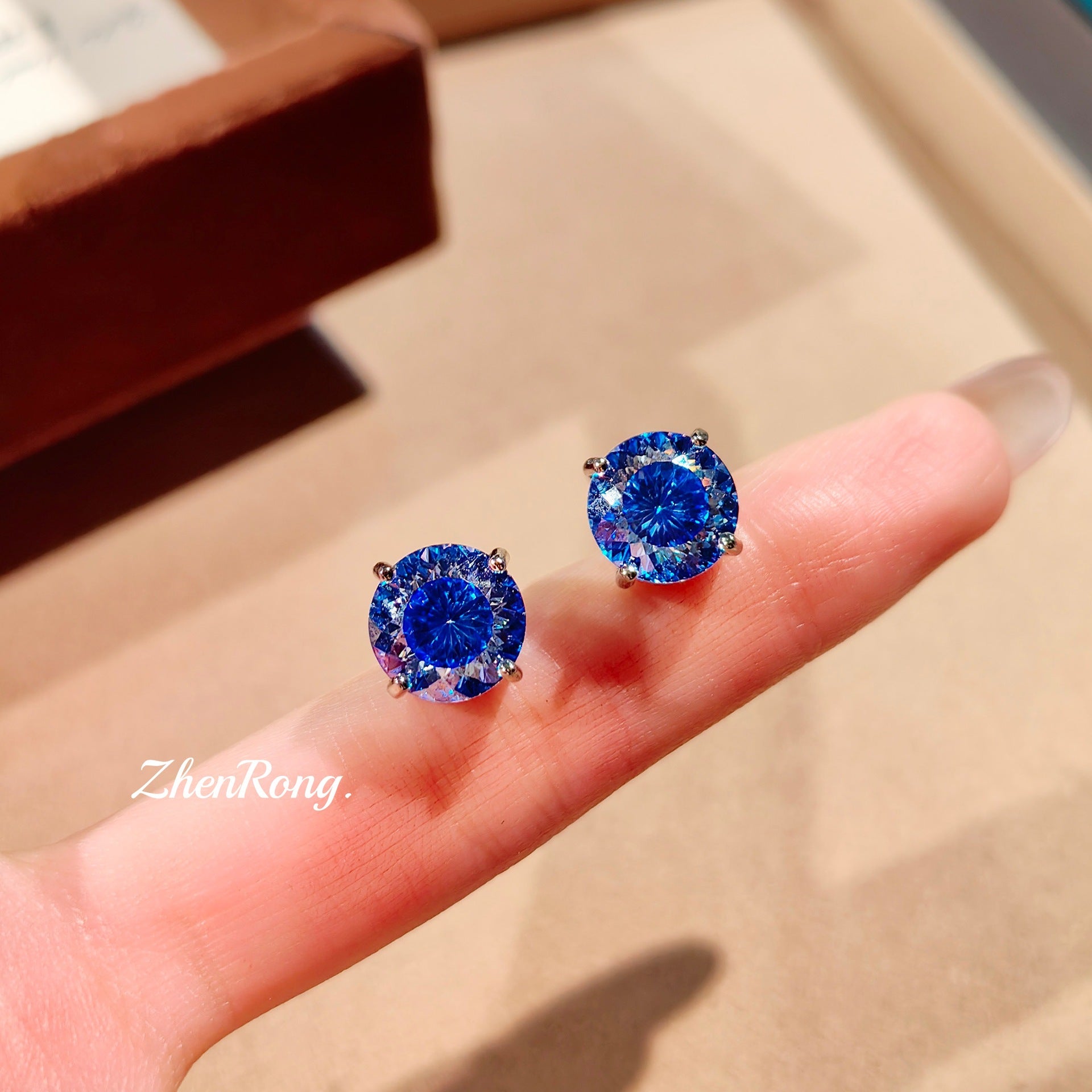 Parure de bijoux de luxe en cristal bleu-vert – Collier, boucles d'oreilles et bague pour femme
