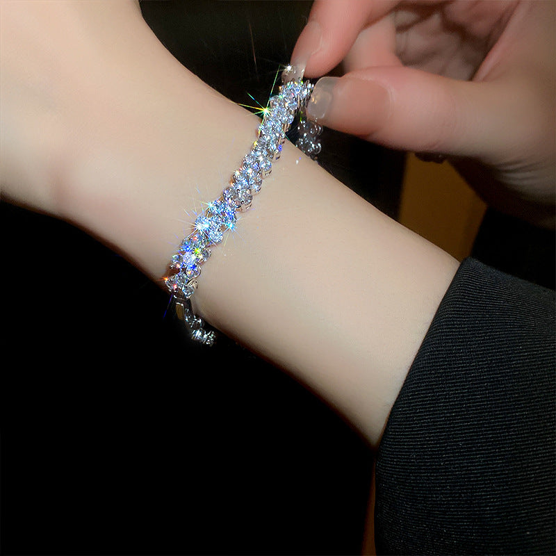 Fashion zircon splicing buckle bracelet