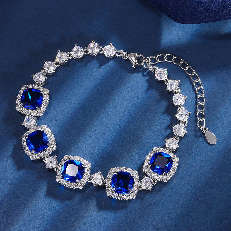 Élégant bracelet en pierres précieuses colorées pour soirées et cadeaux