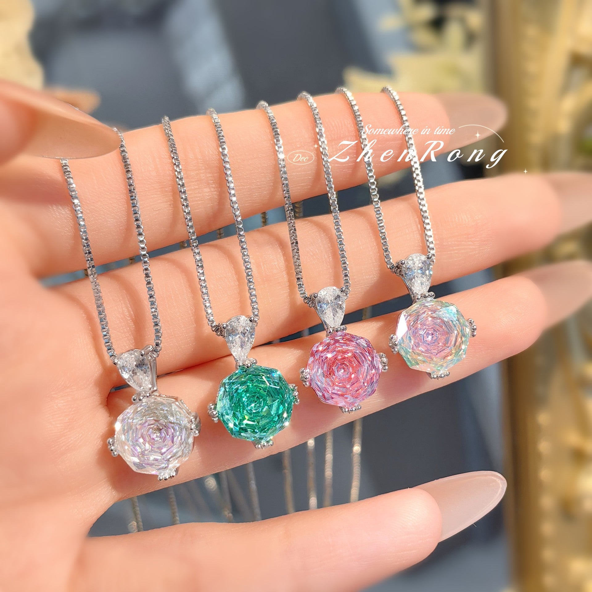 Octagonal Millennium Rose Che Paraiba Color Treasure Series