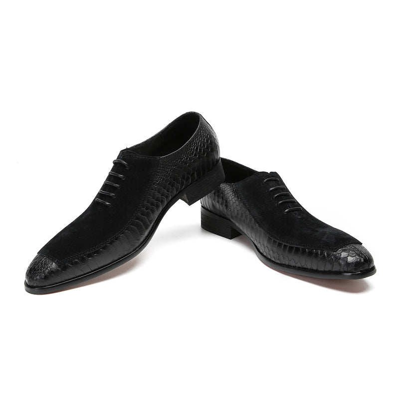 British men's business dress lace-up derby shoes
