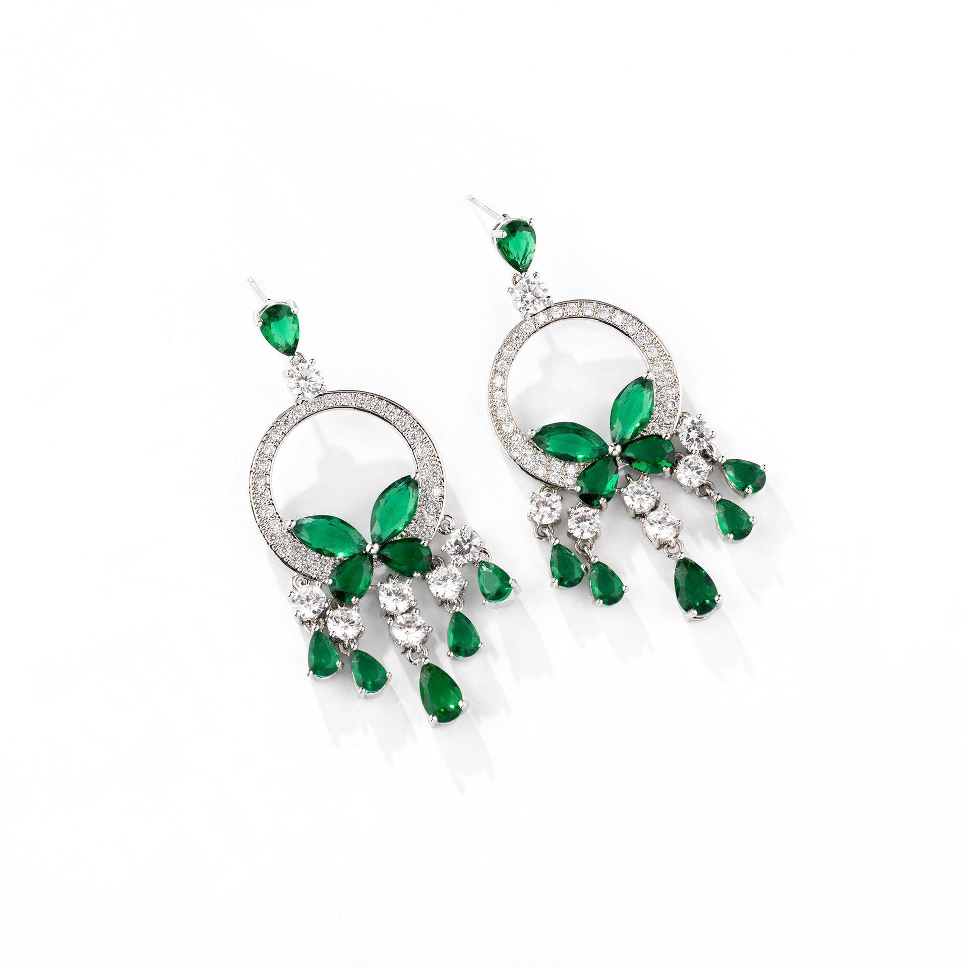 Boucles d'oreilles papillon en cristal bleu élégantes – Design goutte de luxe pour le soir