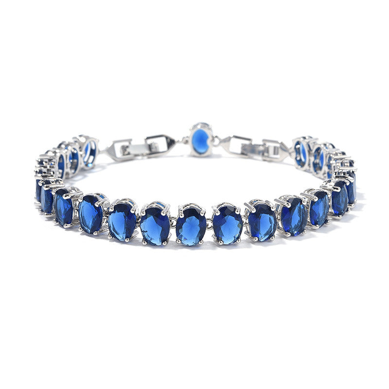 Simple inlaid circular zircon bracelet
